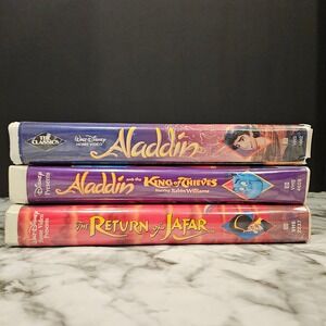 Disney Aladdin The Return of Jafar Aladdin and the King of Thieves VHS Lot of 3